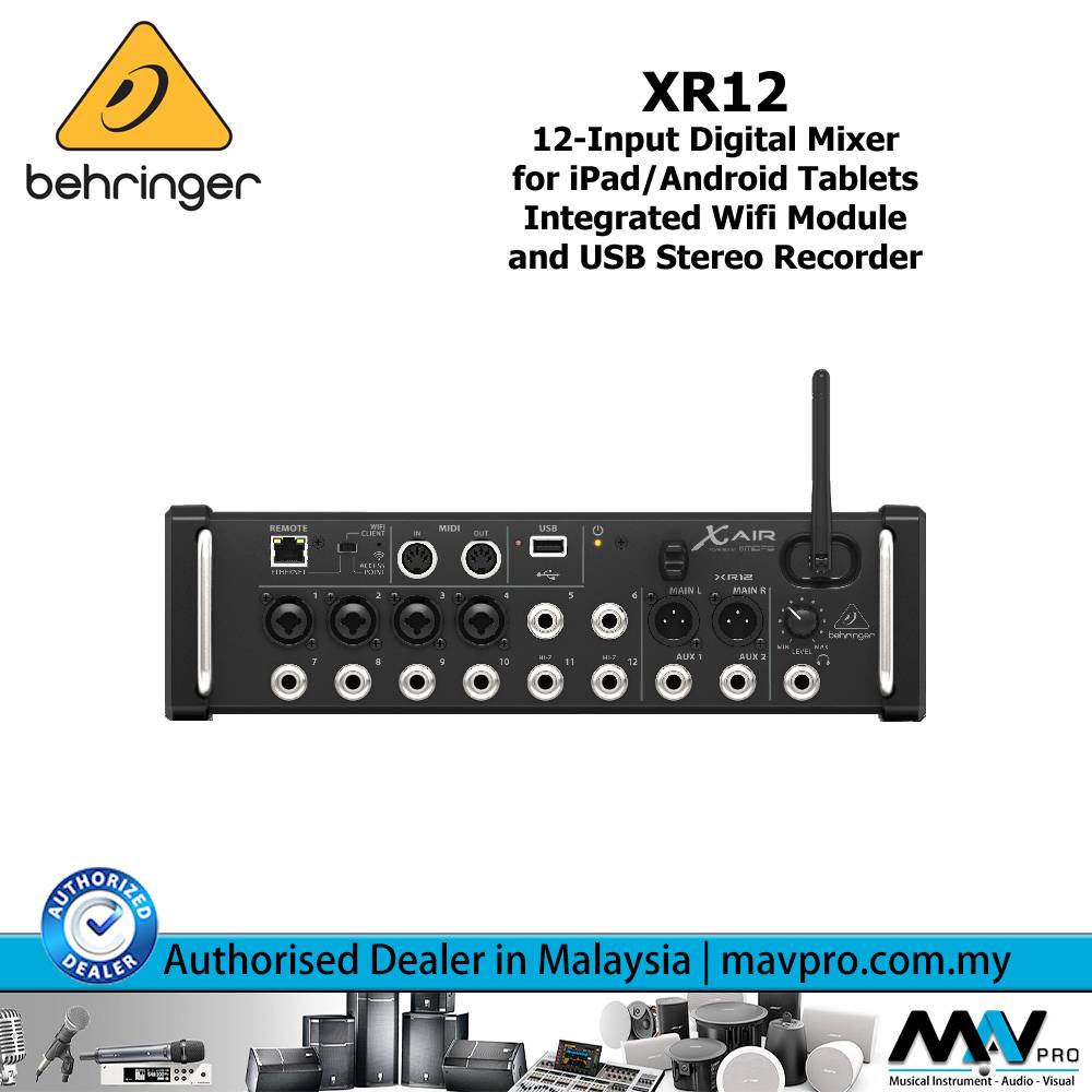 Behringer XR12 12Input Digital Mixer For IPad/Android Tablets With